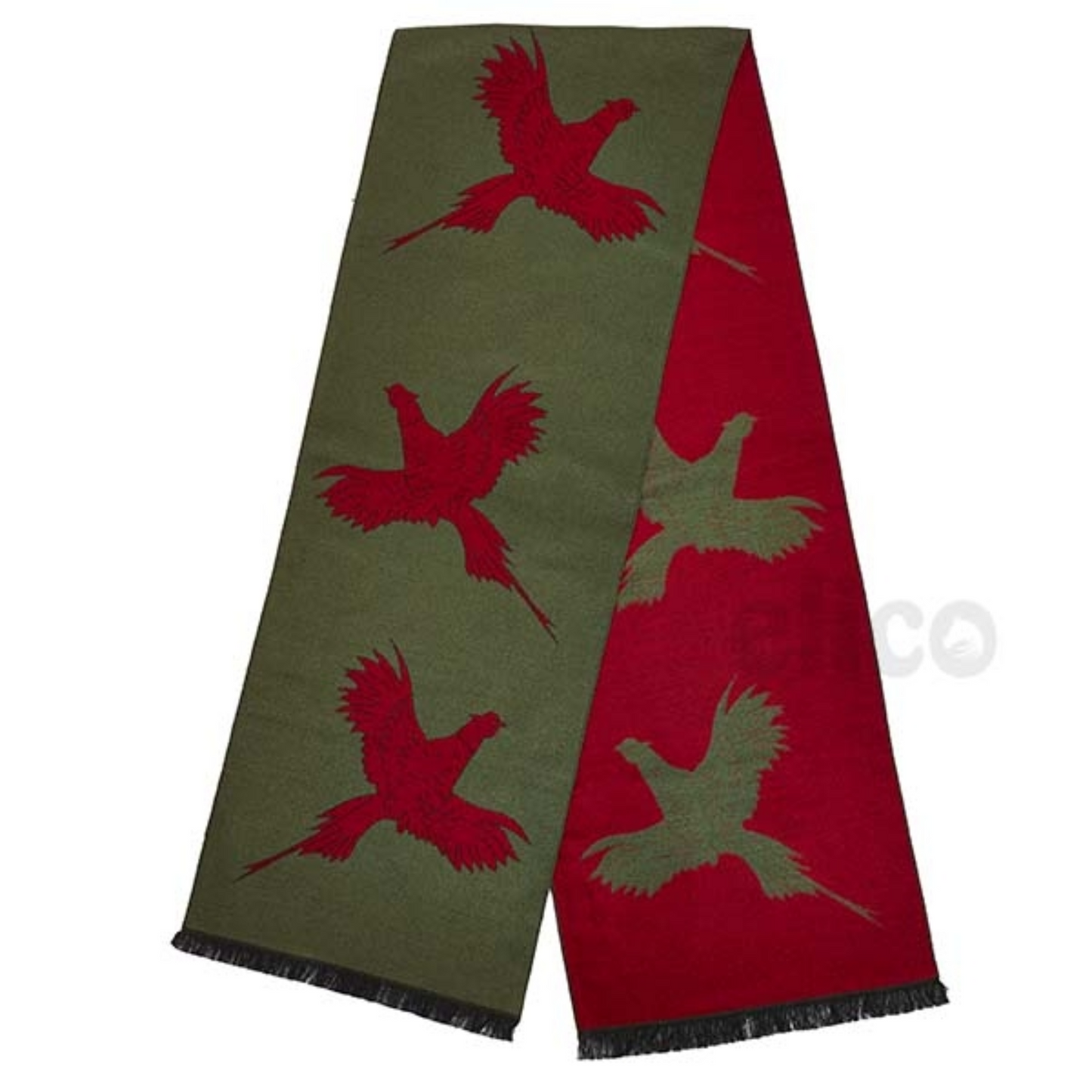 Elico Scarf - Pheasant Olive/Red