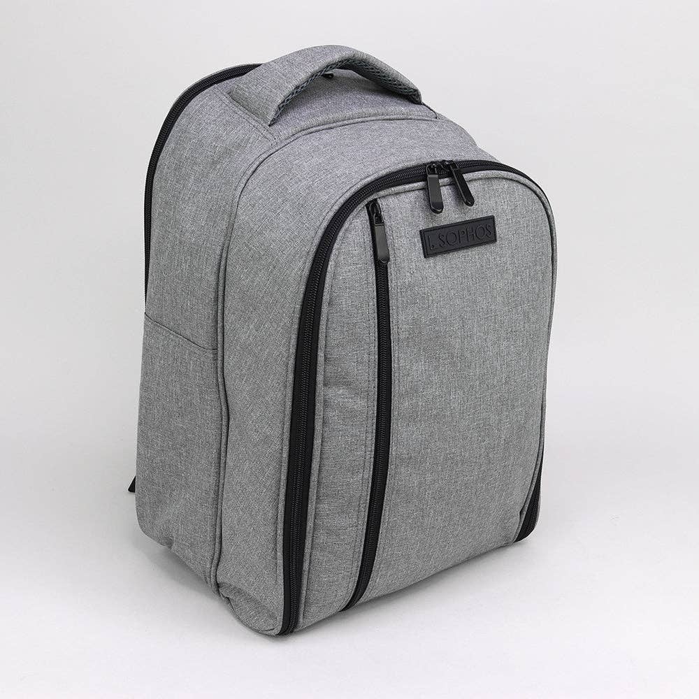 Grey Cooler Backpack with Picnic Set