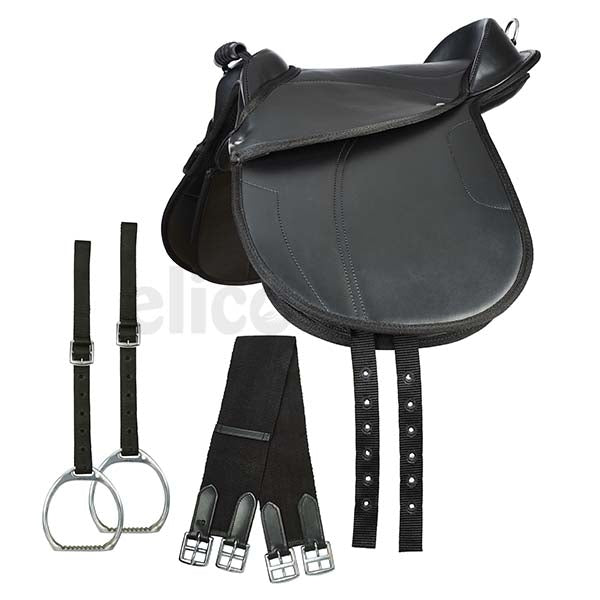 Elico Childs CUB Saddle Set: Black (12")