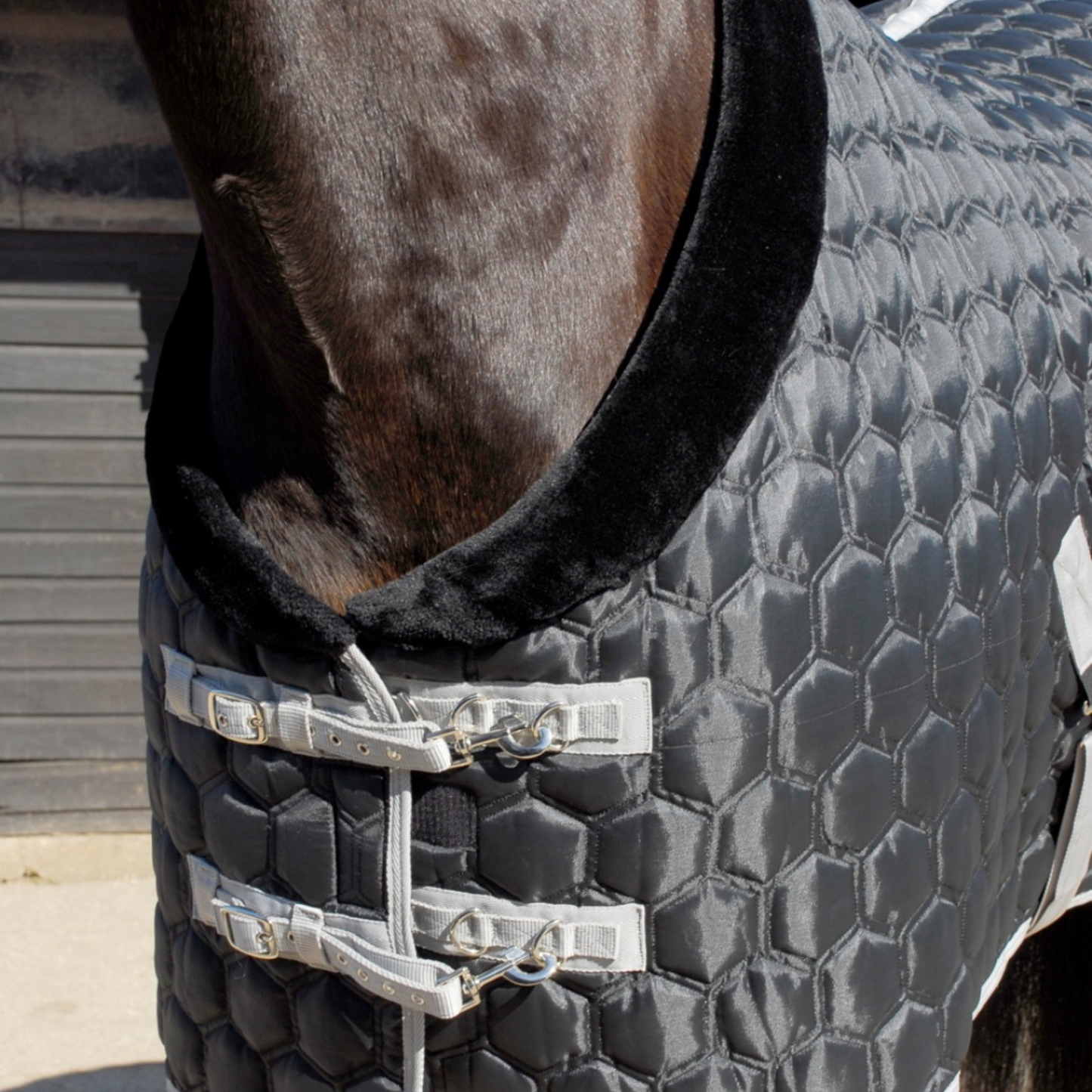 Michigan Hexagon Stable Rug - With Faux Fur Collar
